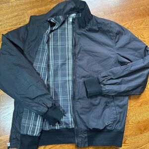 Nike Men's Black Windbreaker with Plaid Lining